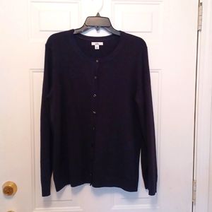 Womens' Croft & Barrow Button Front Cardigan - Black